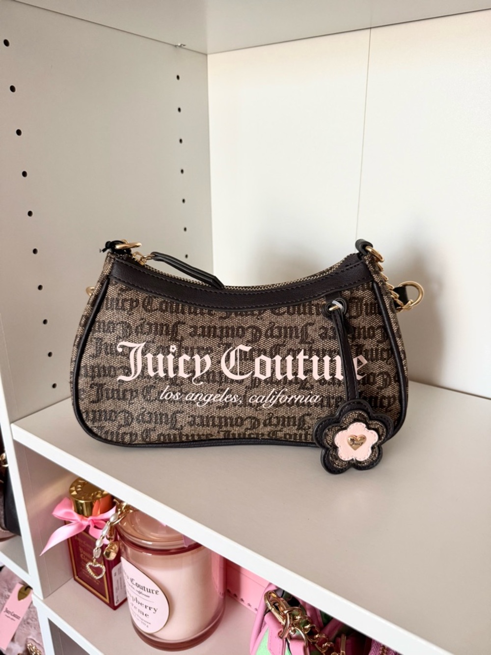 Juicy Couture “Summer Garden” Brown Signature Logo Shoulder Bag